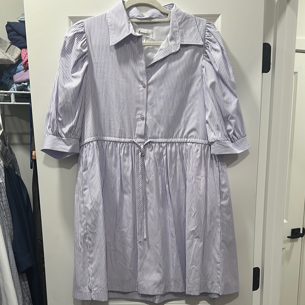 Striped Button-Up Mini Dress